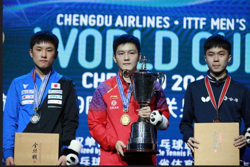 合庫桌球隊天才小將林昀儒勇奪2019年男子世界盃桌球賽銅牌